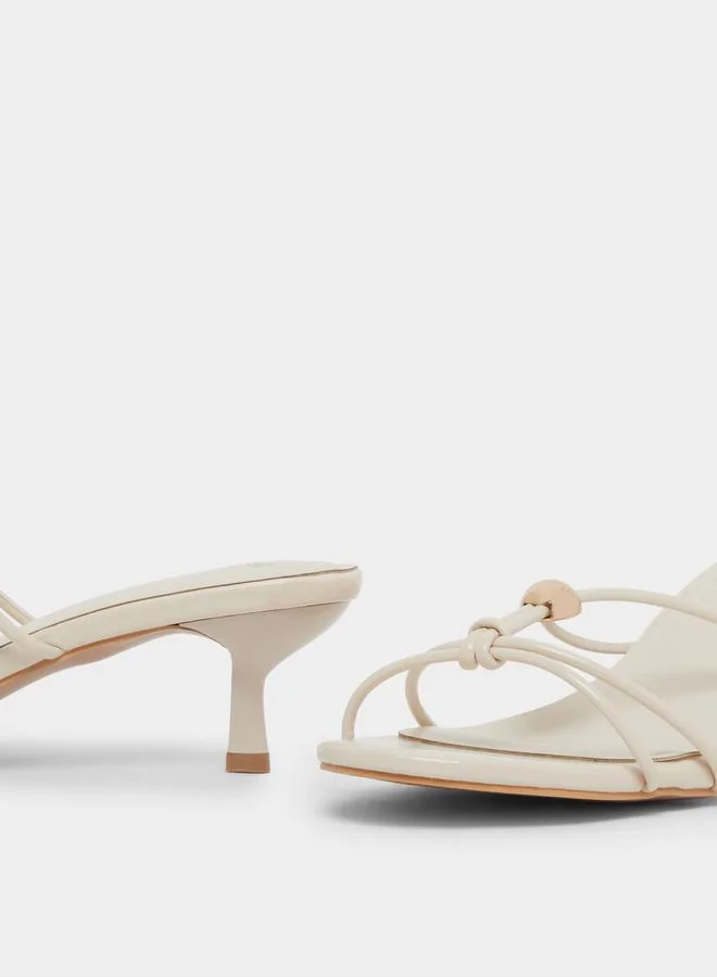 Styli Women Beige Kitten Heel Sandals